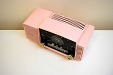 Load image into Gallery viewer, Princess Pink Mid Century 1958 General Electric Model 913D Vacuum Tube AM Clock Radio Beauty Sounds Fantastic!
