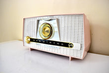 Load image into Gallery viewer, Bluetooth Ready To Go - Pink and White 1957 RCA Model X-4HE Vacuum Tube AM Radio Works Great Dual Speaker Sound!
