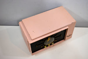 Mamie Pink 1956 Airline Model GRX-1651A AM Bakelite Vacuum Tube Radio Sounds Great!