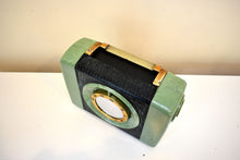 Load image into Gallery viewer, Marble Green 1953 Arvin Playmate Model 650P Portable AM Vacuum Tube Radio Rare Color!