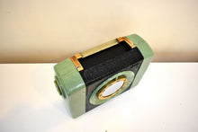 Load image into Gallery viewer, Marble Green 1953 Arvin Playmate Model 650P Portable AM Vacuum Tube Radio Rare Color!