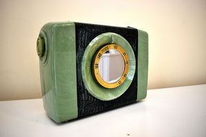 Marble Green 1953 Arvin Playmate Model 650P Portable AM Vacuum Tube Radio Rare Color!