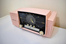 Load image into Gallery viewer, Bluetooth Ready To Go - Princess Pink Mid Century 1959 General Electric Model 913D Vacuum Tube AM Clock Radio