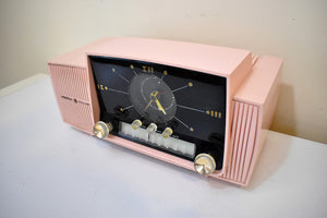 Bluetooth Ready To Go - Princess Pink Mid Century 1959 General Electric Model 913D Vacuum Tube AM Clock Radio