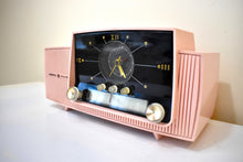 Load image into Gallery viewer, Bluetooth Ready To Go - Princess Pink Mid Century 1959 General Electric Model 913D Vacuum Tube AM Clock Radio