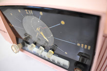 Load image into Gallery viewer, Bluetooth Ready To Go - Princess Pink Mid Century 1959 General Electric Model 913D Vacuum Tube AM Clock Radio