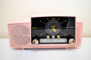 Bluetooth Ready To Go - Princess Pink Mid Century 1959 General Electric Model 913D Vacuum Tube AM Clock Radio