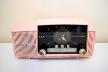 Load image into Gallery viewer, Bluetooth Ready To Go - Princess Pink Mid Century 1959 General Electric Model 913D Vacuum Tube AM Clock Radio