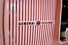 Load image into Gallery viewer, Bluetooth Ready To Go - Princess Pink Mid Century 1959 General Electric Model 913D Vacuum Tube AM Clock Radio