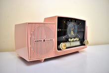 Load image into Gallery viewer, Bluetooth Ready To Go - Princess Pink Mid Century 1959 General Electric Model 913D Vacuum Tube AM Clock Radio