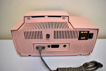 Load image into Gallery viewer, Bluetooth Ready To Go - Princess Pink Mid Century 1959 General Electric Model 913D Vacuum Tube AM Clock Radio