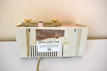 Load image into Gallery viewer, Powder Pink and White 1957 RCA Model C-4PE Vacuum Tube AM Radio Works Great! Excellent Shape!