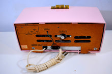 Load image into Gallery viewer, Carnation Pink 1959 Electrohome Model 5C-18A AM Tube Clock Radio Near Mint Condition Sounds Sweet!
