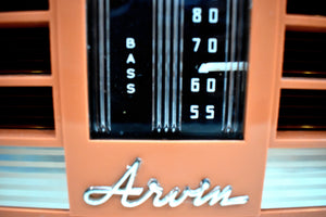 Pumpkin Spice 1956-1957 Arvin Model 3561 Vacuum Tube Radio Dual Speaker Sounds Great!