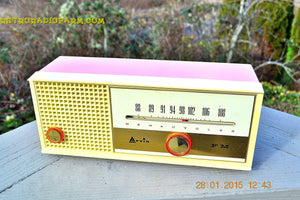SOLD! - Feb 17, 2015 - CARNATION PINK Retro Jetsons early 60s Arvin Model 30R12 Tube FM RADIO Works! - [product_type} - Arvin - Retro Radio Farm