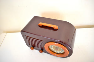 Maroon and Butterscotch Catalin 1946 FADA Model 1000 Vacuum Tube AM Radio Sounds Terrific! Excellent Condition!