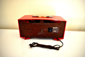 Bluetooth Ready To Go - Crimson Red 1955 Zenith "Broadway" Model R511 Vacuum Tube Radio Looks and Sounds Great! Excellent Condition!