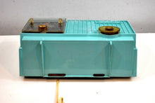 Load image into Gallery viewer, Sea Foam Green 1957 Vintage RCA Victor 3RD-35 Vacuum Tube AM Clock Radio Works Great Looks Great!