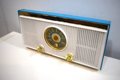 ティールターコイズ 1959年 シルバニアモデル1303 真空管AMラジオ 希少な原子時代の素晴らしさ！