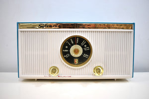 Teal Turquoise 1959 Sylvania Model 1303 Vacuum Tube AM Radio Rare Atomic Age Splendor!