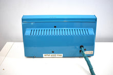 Load image into Gallery viewer, Teal Turquoise 1959 Sylvania Model 1303 Vacuum Tube AM Radio Rare Atomic Age Splendor!