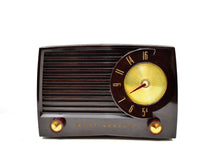 Load image into Gallery viewer, Classic Brown Bakelite Mid Century 1953 Westinghouse Model H382T5 AM Vacuum Tube Radio Sounds Like A Champ!