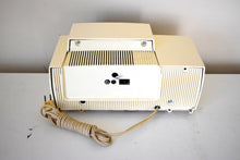 Load image into Gallery viewer, Cream White 1957 General Electric Model 912D Vacuum Tube AM Clock Radio Excellent Condition Sounds Killer!