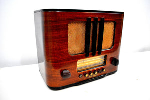 Beautiful Pre-War Rich Curved Wood 1938 RCA Victor Model 95T5 Vacuum Tube Radio Sweet Crooner!
