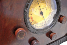 Charger l&#39;image dans la galerie, Tombstone Artisan Handcrafted Wood 1935 Montgomery Ward Airline Model 62-177 Vacuum Tube AM Shortwave Radio Wood Radio Loud As Heck!