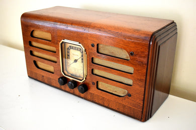 Artisan Handcrafted Wood 1938 Philco Model 38-17 Vacuum Tube AM Shortwave Radio Excellent Condition!