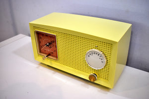 Daffodil Yellow Vintage 1957 General Electric Model C-399 Tube Radio to Brighten Up Your Day!