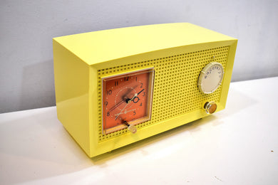 Daffodil Yellow Vintage 1957 General Electric Model C-399 Tube Radio to Brighten Up Your Day!