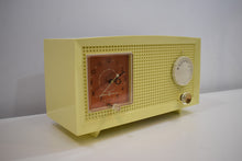 Load image into Gallery viewer, Daffodil Yellow Vintage 1957 General Electric Model C-399 Tube Radio to Brighten Up Your Day!
