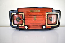 Load image into Gallery viewer, Widow Black and Red 1954 Zenith Model 5L07 AM Vacuum Tube Radio Sounds Great! Looks So Cool!