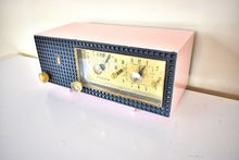 Load image into Gallery viewer, Priscilla Pink and Black Mid Century Vintage 1958 Zenith A519V AM Vacuum Tube Clock Radio Works Great! Rare Model and Colorway!