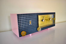 Load image into Gallery viewer, Priscilla Pink and Black Mid Century Vintage 1958 Zenith A519V AM Vacuum Tube Clock Radio Works Great! Rare Model and Colorway!