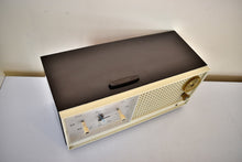 Load image into Gallery viewer, Sumatra Tan Brown and Ivory 1962 Zenith Model H519C AM Vacuum Tube Clock Radio Sounds Terrific and Excellent Condition!