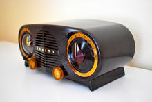 Charger l&#39;image dans la galerie, Mocha Brown 1955 Zenith Owl Eyes Model R514 AM Vacuum Tube Radio Excellent Condition Great Sounding!