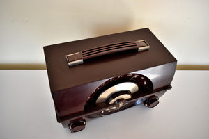 Mocha Brown Bakelite 1954 Zenith Model R615Y AM Vacuum Tube Radio Beautiful Industrial Age Design! Loud and Clear Sounding!