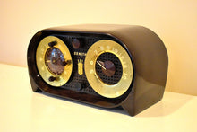 Charger l&#39;image dans la galerie, Arabica Brown Owl Eyes 1951 Zenith Model G516 AM Vacuum Tube Radio Great Looking and Sounding!