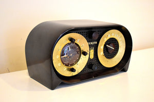 アラビカ ブラウン オウル アイズ 1951 ゼニス モデル G516 AM 真空管ラジオ 見た目も音も素晴らしい！